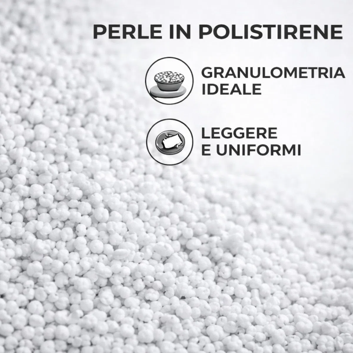 Perle di Polistirolo EPS 500 Litri, Granuli Polistirene Espanso per Massetti Alleggeriti, Riempimento Pouf, Poltrone a Sacco e Cuscini, Palline per Imbottitura, Isolamento 2-8 mm