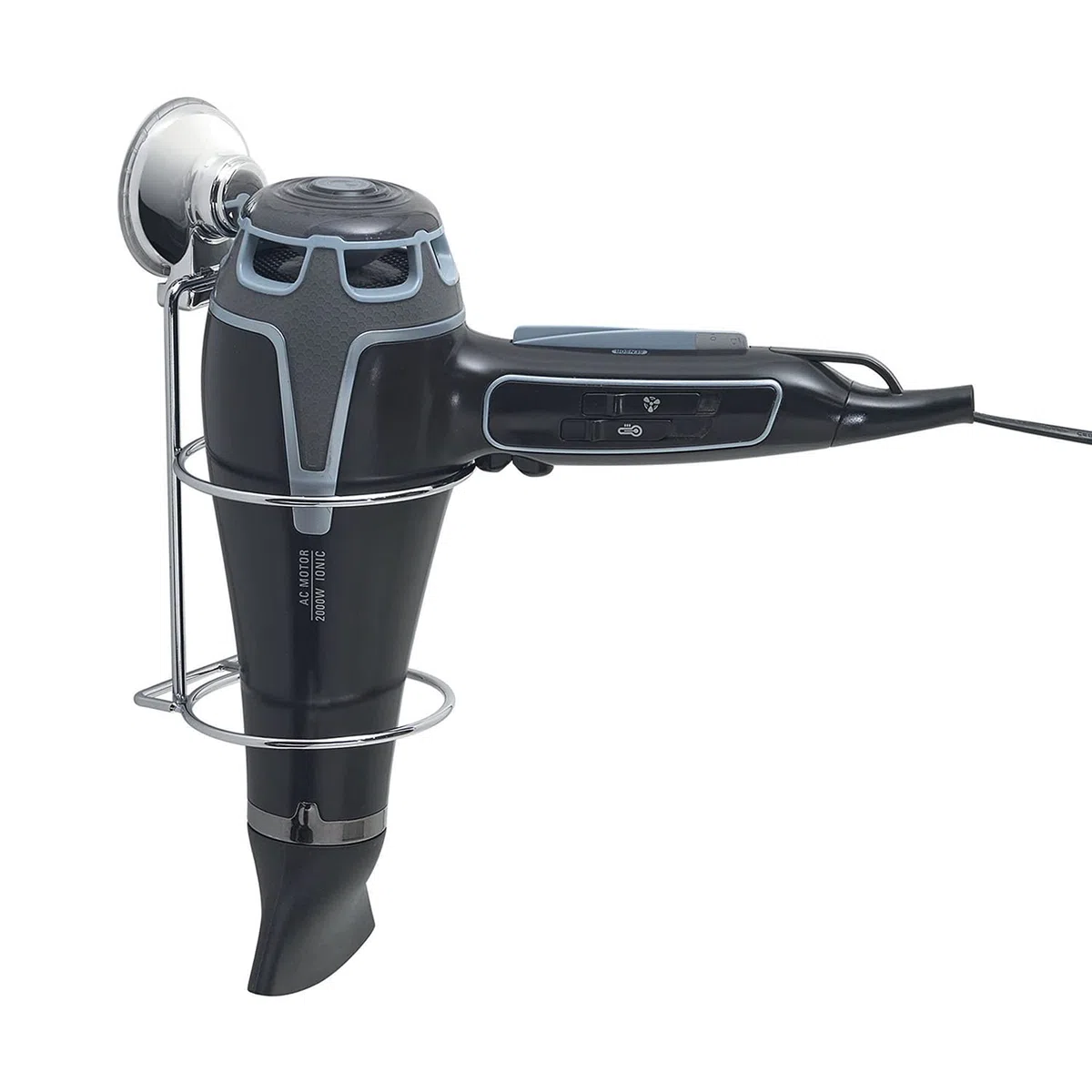 GEDY Hot Porta Asciuga Capelli Cromato Con Ventosa