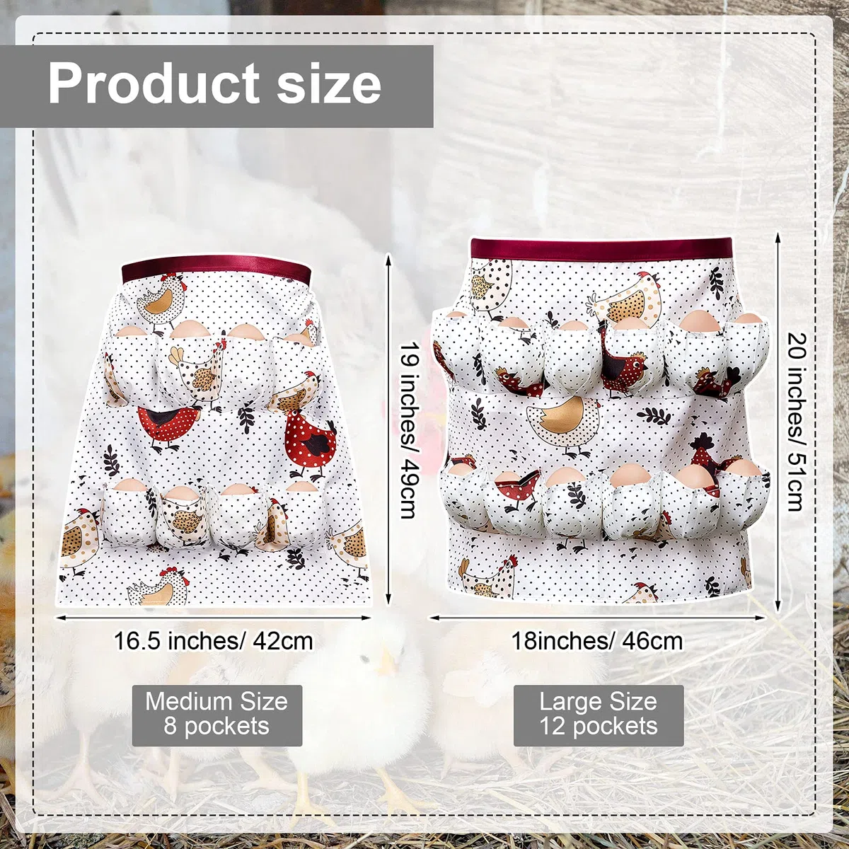 Syhood Grembiule per la Raccolta delle Uova di Gallina Grembiule per Uova per le Uova Fresche Donne Porta Tasche Profonde per Uova di Pollo Anatra Oca (Adulto Unisex)