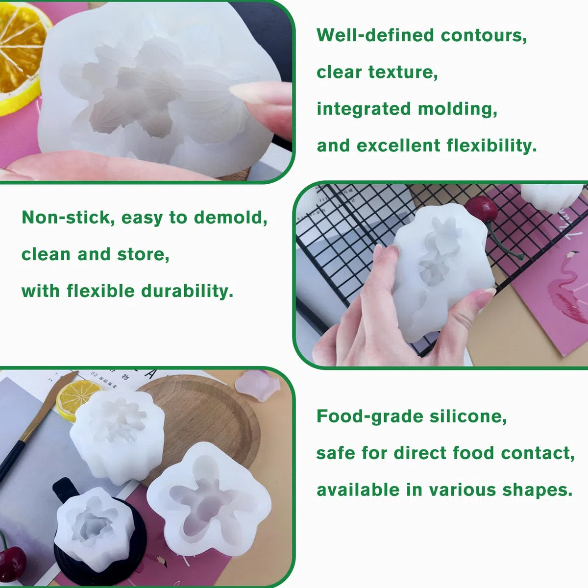 10 Piezas Moldes de Silicona para Cactus Suculentos, Moldes 3D para Velas, Jabón, Resina Epoxi, Moldes para Velas Hechas a Mano y Decoración DIY