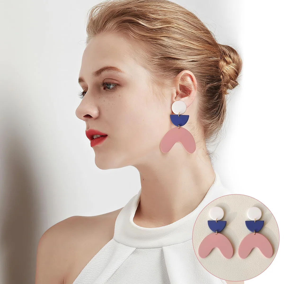 MWOOT Kit da 142 pezzi di stampi per argilla polimerica per orecchini, accessori per la creazione di gioielli, unisex, per adulti, blu, plastica, piccoli, moderni, non pieghevoli