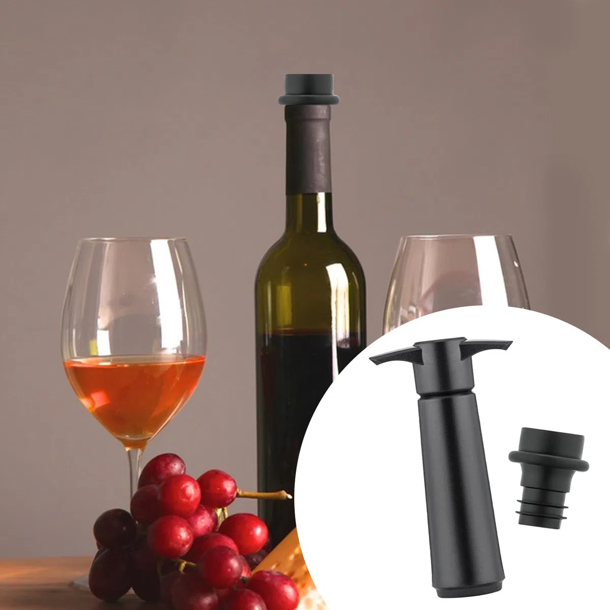 GAESHOW Pompa Salvavino, Inclusi 4 Tappo per Vino Riutilizzabile, Tappo Vino Sottovuoto, Tappo Sottovuoto per Vino ﻿ (4)