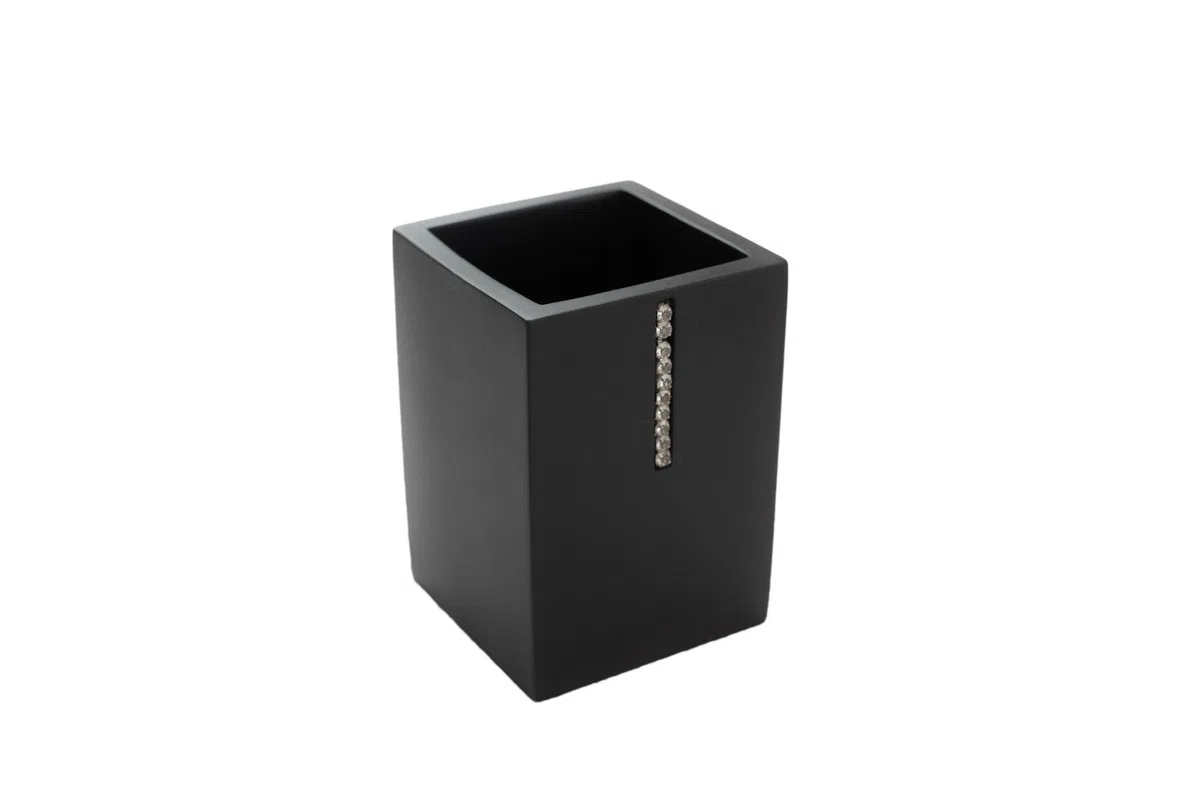 Bicchiere Portaspazzolino Nero Nero (LxBxH): 7 x 7 x 10cm