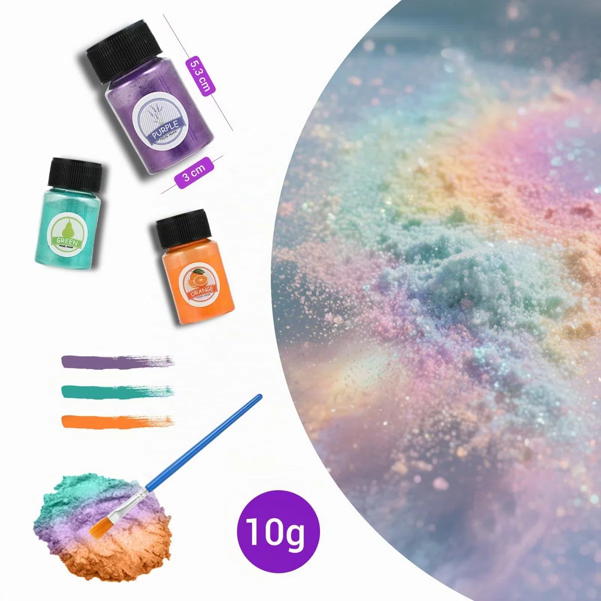 Epoxy resin colori per resina epossidica polvere di mica, 24 colori * 10g, pigmenti per resina epossidica per progetti DIY come sapone, resin, coloranti per candele, bombe da bagno, gioielli e slime
