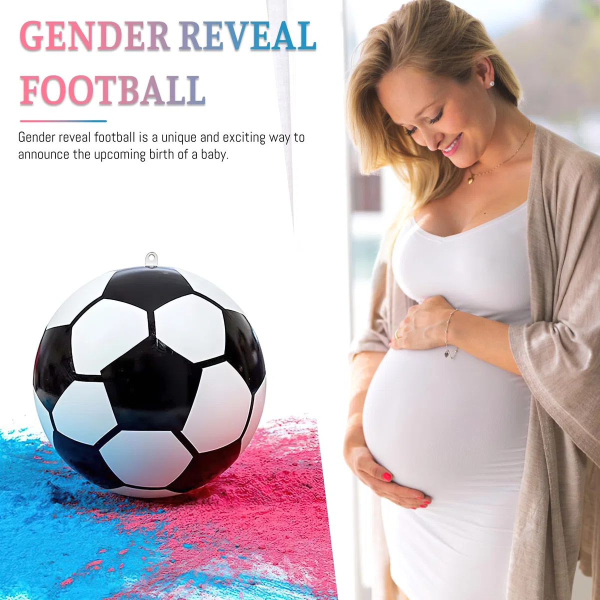 Pallone Gender Reveal Calcio, Pallone da Calcio per Baby Shower, Gender Reveal Party Pallone Calcio, Kit Pallone Baby Shower Calcio, Gender Reveal Pallone Calcio Baby Shower Boy or Girl