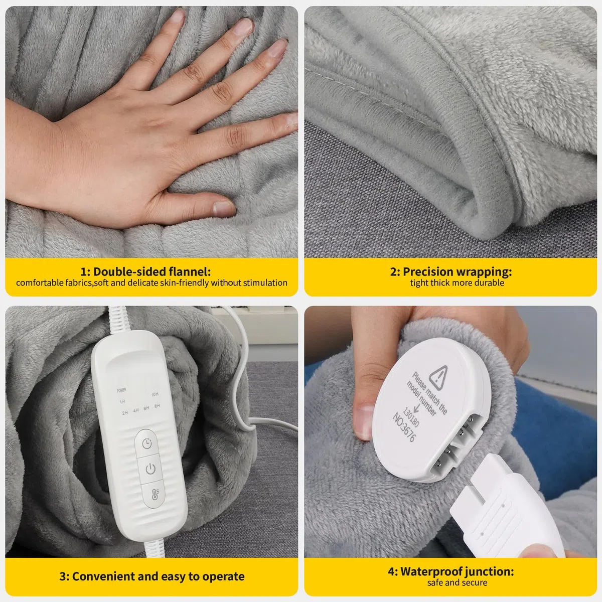Coperte Elettriche-Coperta Termica Matrimoniale 130 x 180 Cm Coperta Riscaldante Elettrica Matrimoniale Timer 1-10h,Regolazione Della Temperatura A 9 Velocità La Termocoperta Elettrica