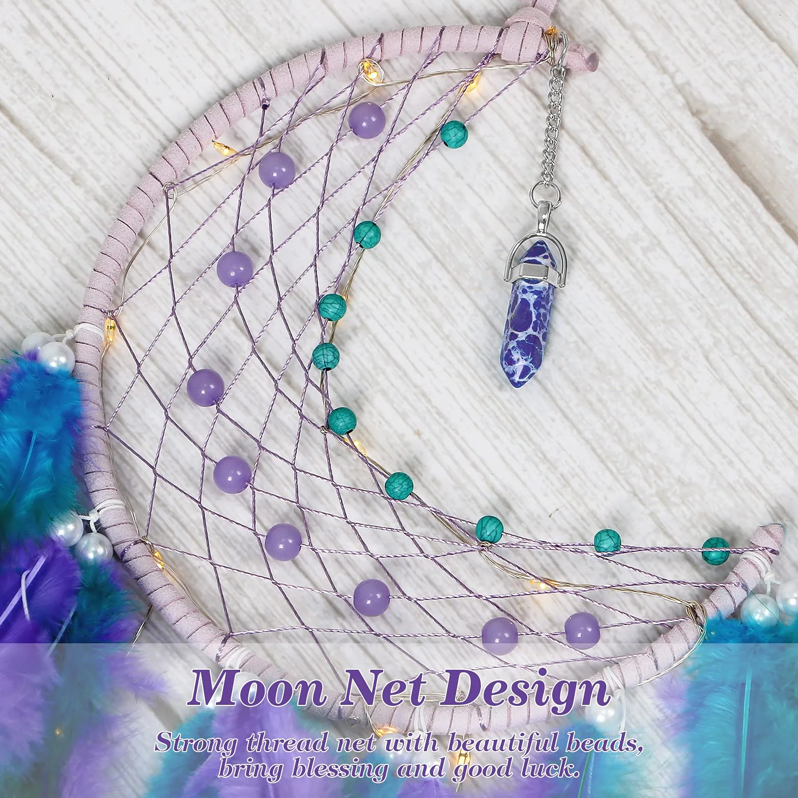 Dremisland Acchiappasogni con Luci Fatate Pipistrello Rosa Dream Catcher per Bambini Asilo Fatto a Mano Appeso a Parete Ornamento Festival Decorazione da Parete