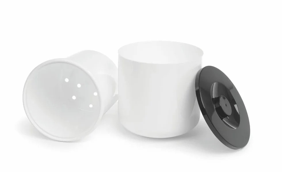 HENDI Secchio per ghiaccio, contenitore per cubetti di ghiaccio, BarUp, a doppia parete, 5L, ø190x(h)200mm, polistirolo, bianco e nero