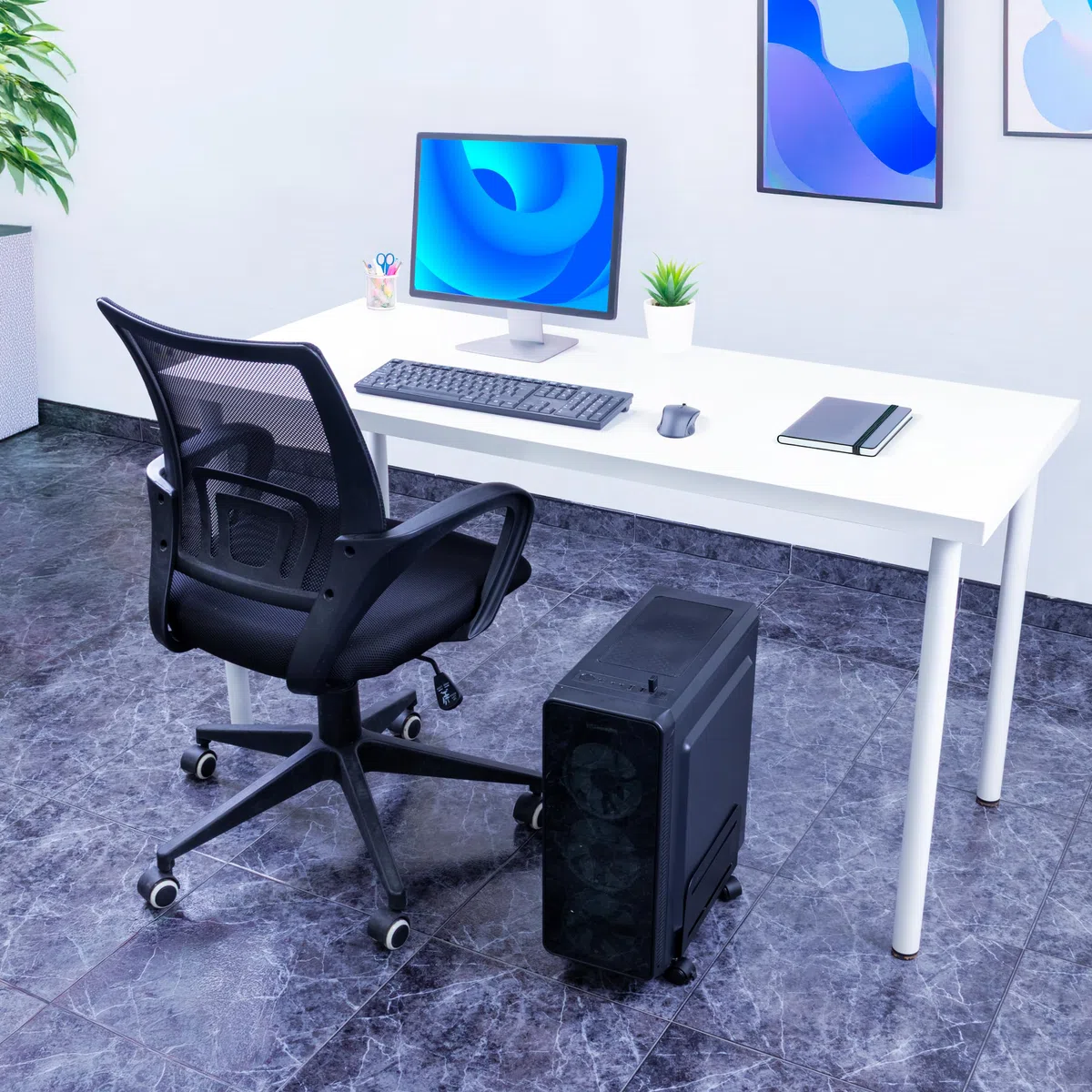 iggual – Supporto per CPU con Ruote, Base Regolabile da 11,9 a 20,9 cm, Supporto in Metallo per Torre PC da Posizionare sotto la Scrivania, Regge fino a 10 kg, Ideale per Ufficio e Setup
