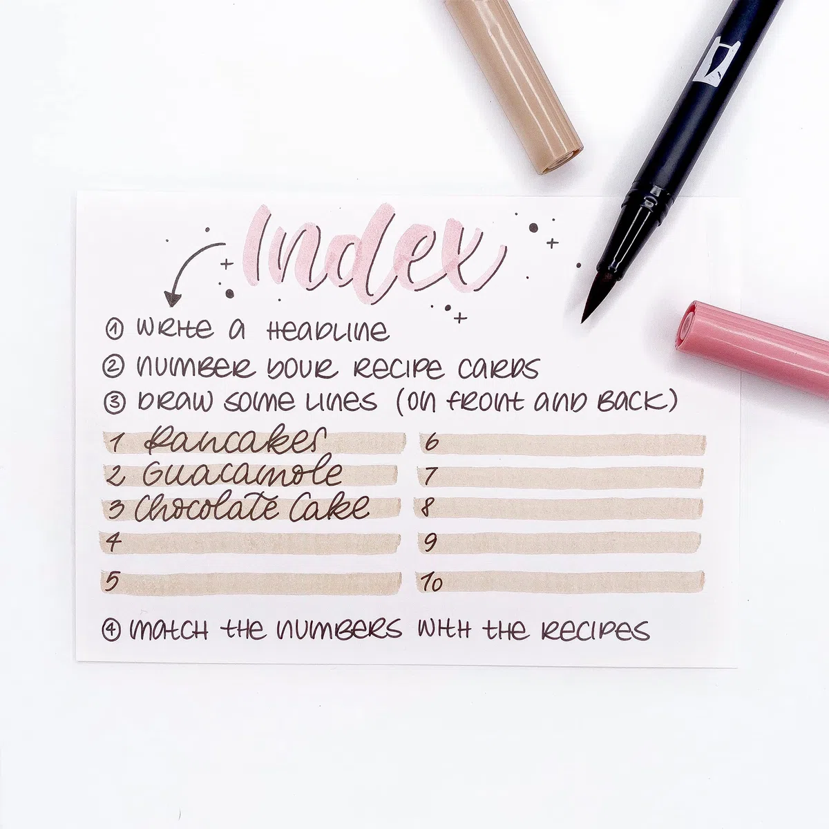 Tombow PRECIPE-SET, Kit creativo portaricette faidate, Neutro