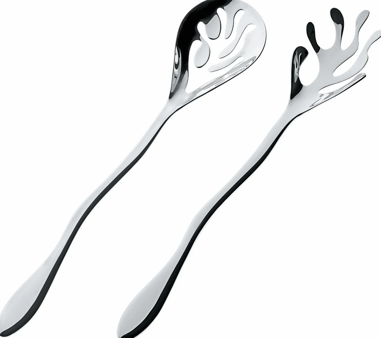 Alessi Mediterraneo ESI16SET Posate per Insalata di Design, Acciaio, Lucido
