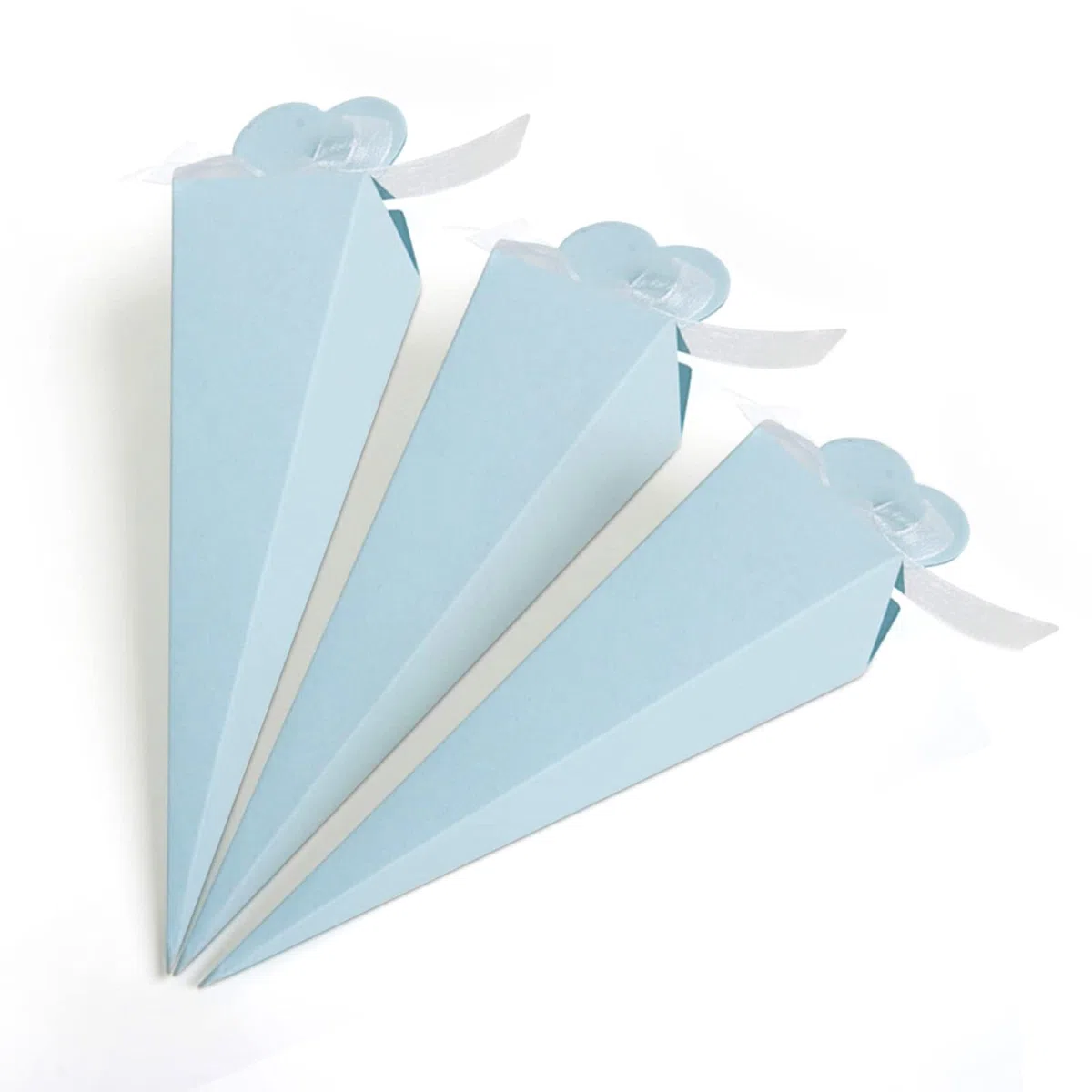 100 Pz Coni Portariso Carta Ondulata - Coni Portaconfetti con Nastri per Bomboniere - Ideale per Matrimonio, Comunione, Battesimo, Compleanno, Nascita e Laurea