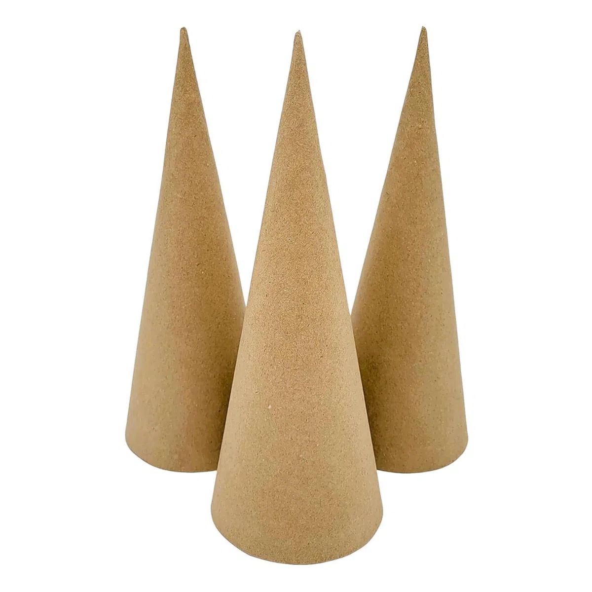 Oshhni 3 pezzi di coni di cartapesta, coni di cartone, decorazione versatile per l'albero di Natale, per dipingere decorazioni di Halloween, 25 Cm