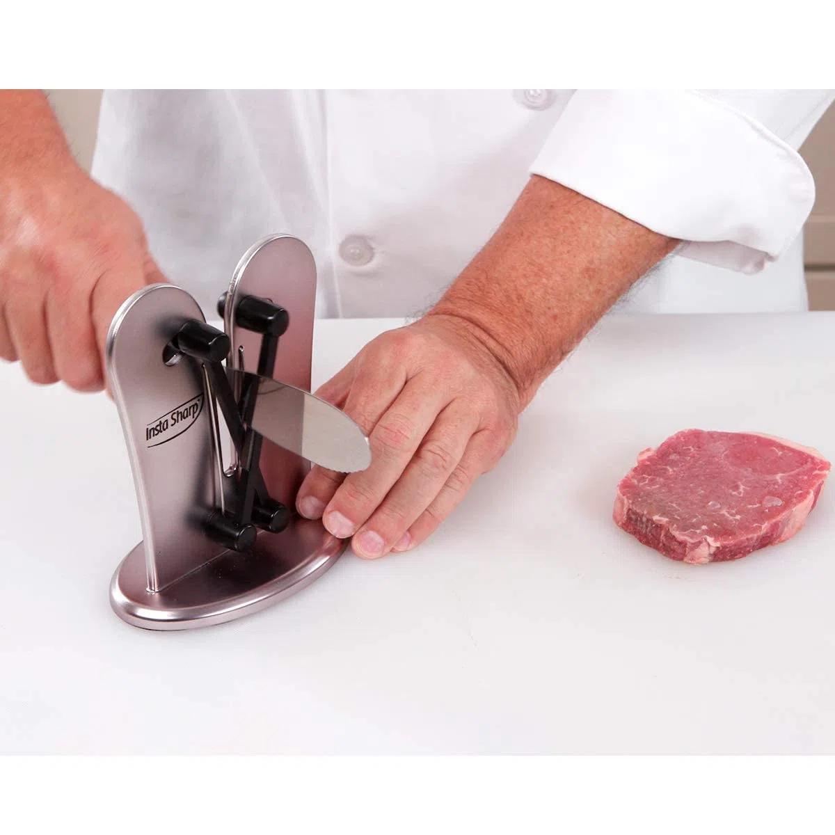 Affilatrice di Coltelli STARLYF Insta Sharp Originale, Affilatrice di Coltelli Rasoio a Molla per Affilare Lama all'Istante, Molla in Acciaio al Tungsteno Ultra Duro