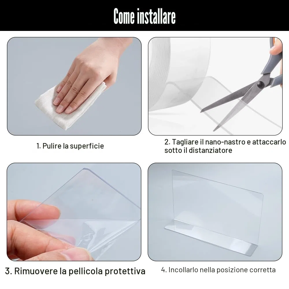10 Pezzi Divisori per Mensole in Trasparente,Divisorio Multifunzionale per Scaffali,Divisori per Mensole Staccabili,Divisori Separatore Armadio,Divisori Armadio per Guardaroba,Cucina,Ufficio