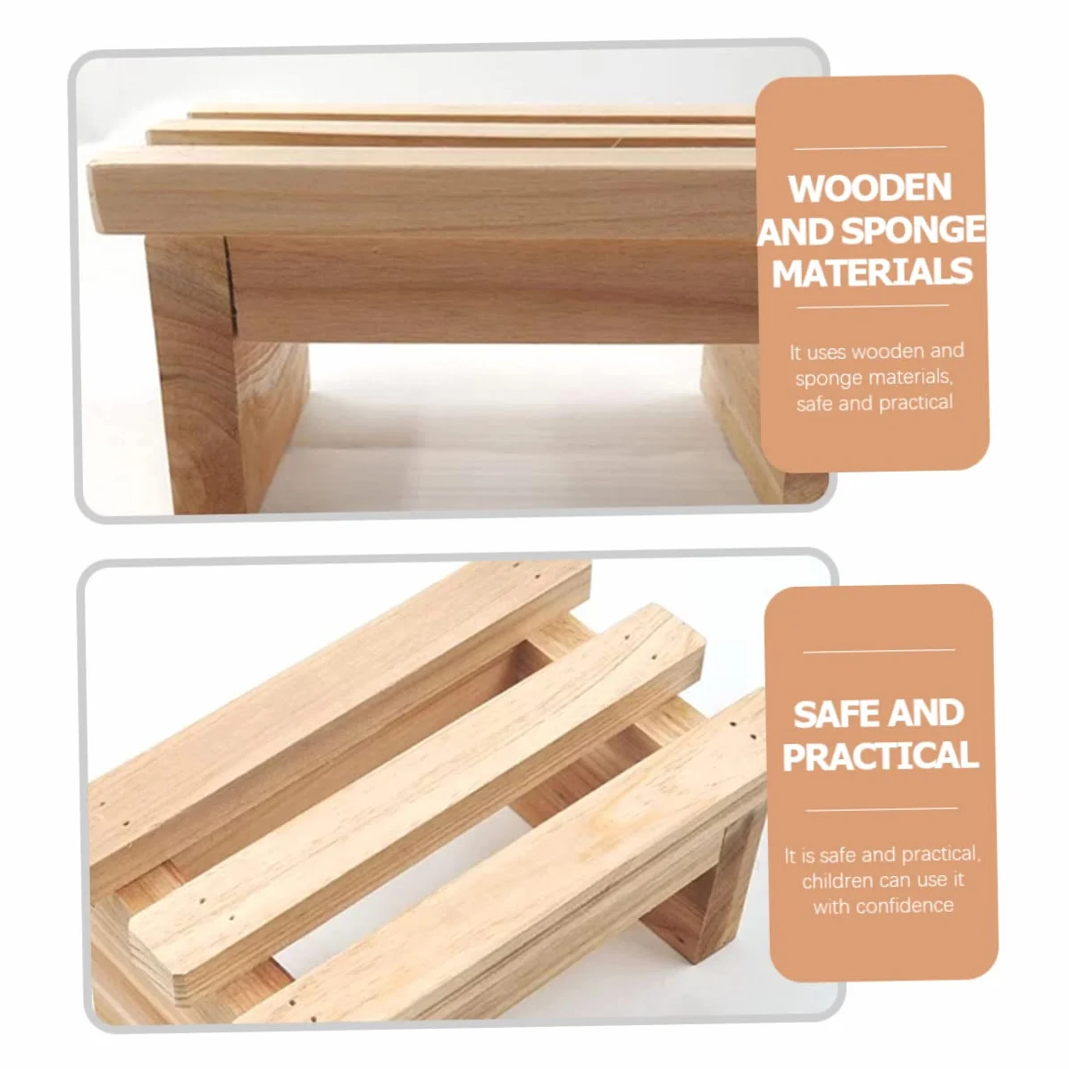 Generico sgabello basso in legno sgabello seduto base espositiva poggiapiedi per adulti pouf per banco resistente all'usura panca per di legno