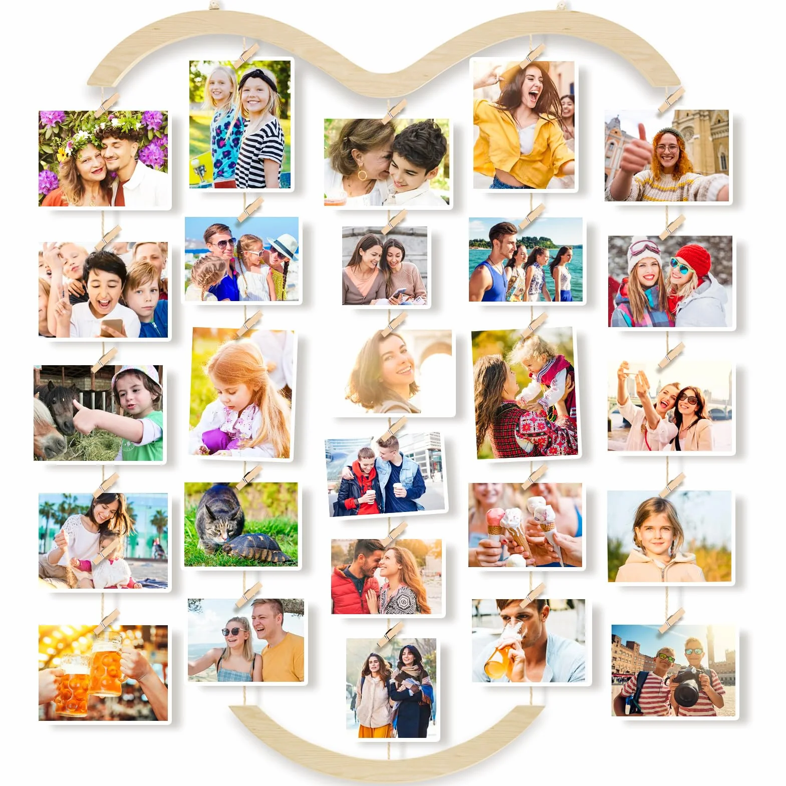 Uping Portafoto da Parete Multiplo Cornici Foto Multiple da Parete Porta Foto con Mollette Appendi Foto Bacheca Foto Fai da te Decorazioni Casa