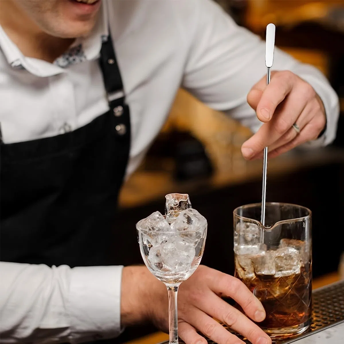 15 pezzi di bastoncini per mescolare cocktail in acciaio inox, bastoncini per mescolare cocktail, plettro per mescolare caffè, bar, martini, feste, piccoli snack in argento