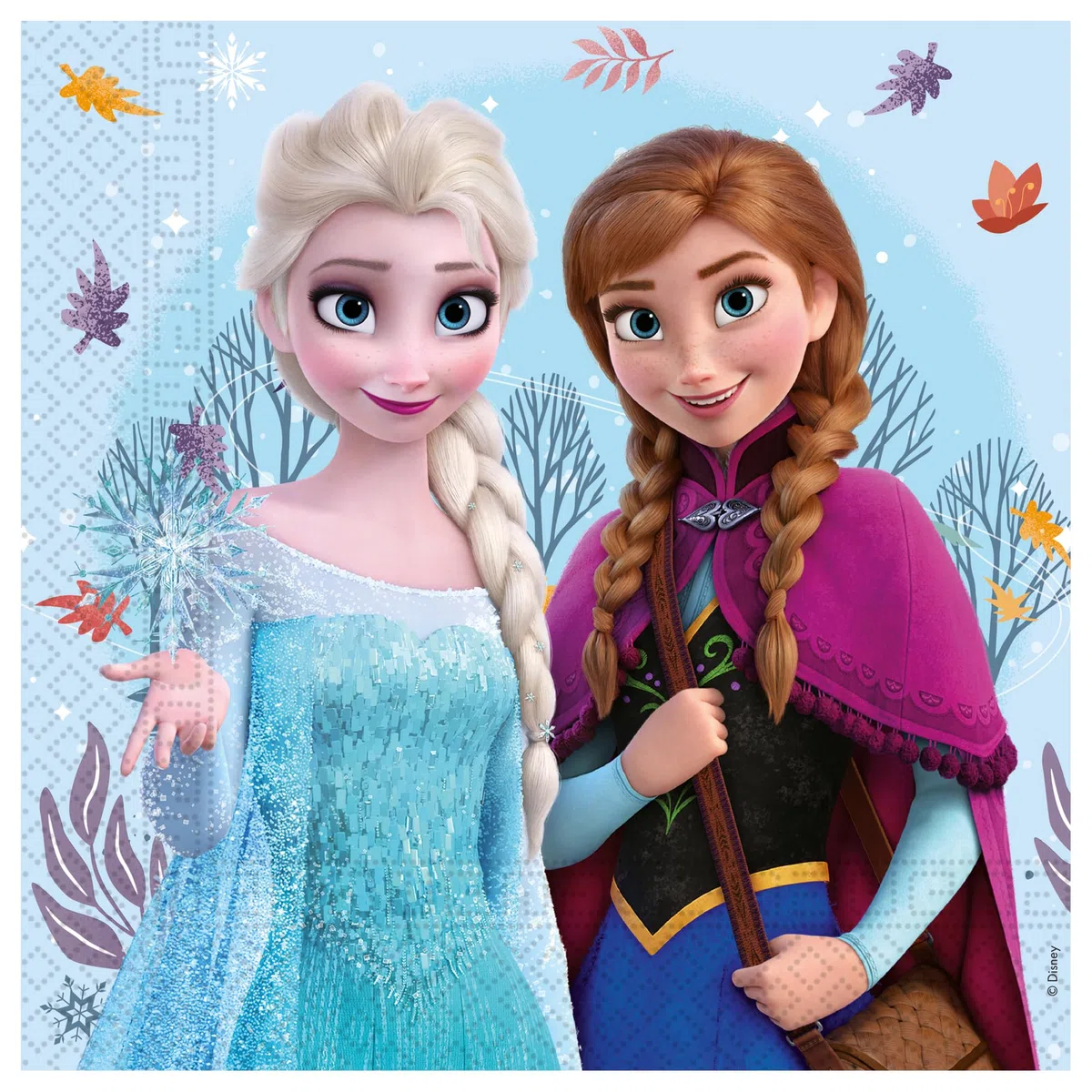 Procos - Decorazione di compleanno Frozen Idillio, 52 pezzi, piatti, bicchieri e tovaglioli di carta per feste di compleanno per bambini, articoli per la tavola