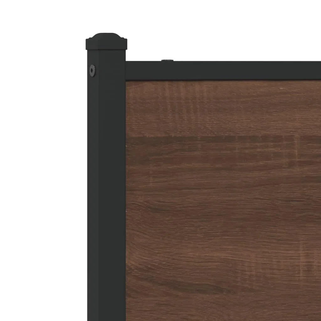vidaXL Testiera di Ricambio Rovere Marrone 135 cm in Legno Multistrato e Acciaio, Testata, Testata Letto, Testata Doppio, testiera Letto