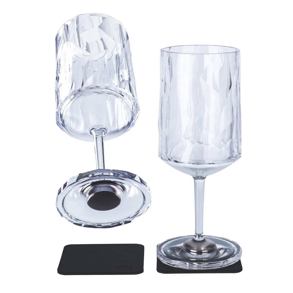 Silwy® - Occhiali magnetici in plastica ad alta tecnologia con cuscinetti in metallo nano gel, perfetti per campeggio, roulotte e nautica (vino, 0,3 l, set da 2)