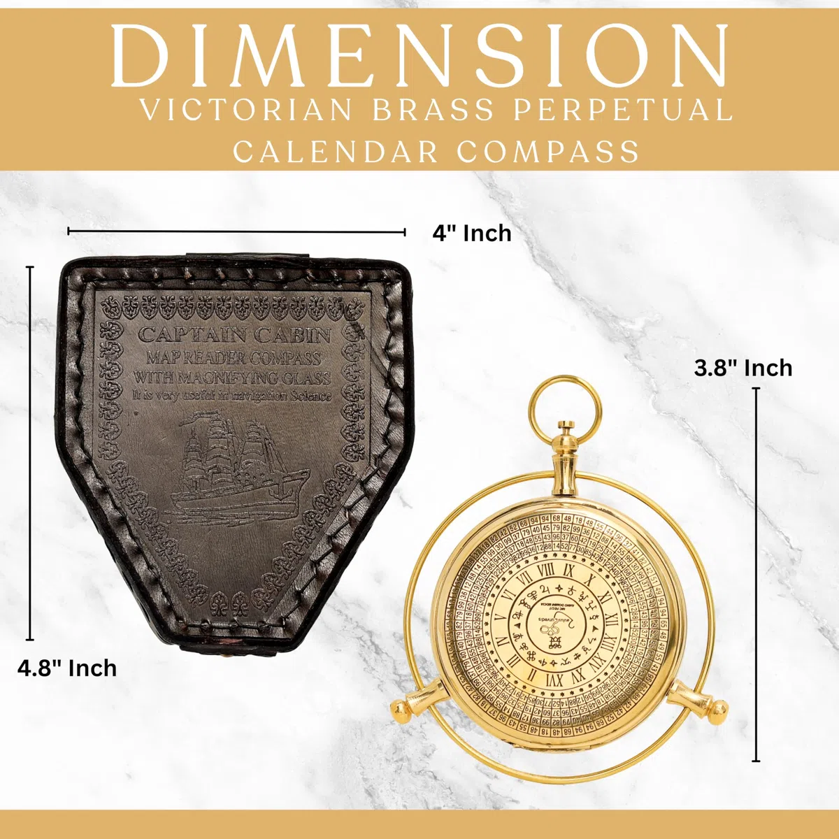 Aletiometro con bussola in ottone anticato, design unico con decorazione nautica, custodia in pelle, regalo di viaggio per gli amanti del cinema di culto, bussola di Natale, ricordo del battesimo