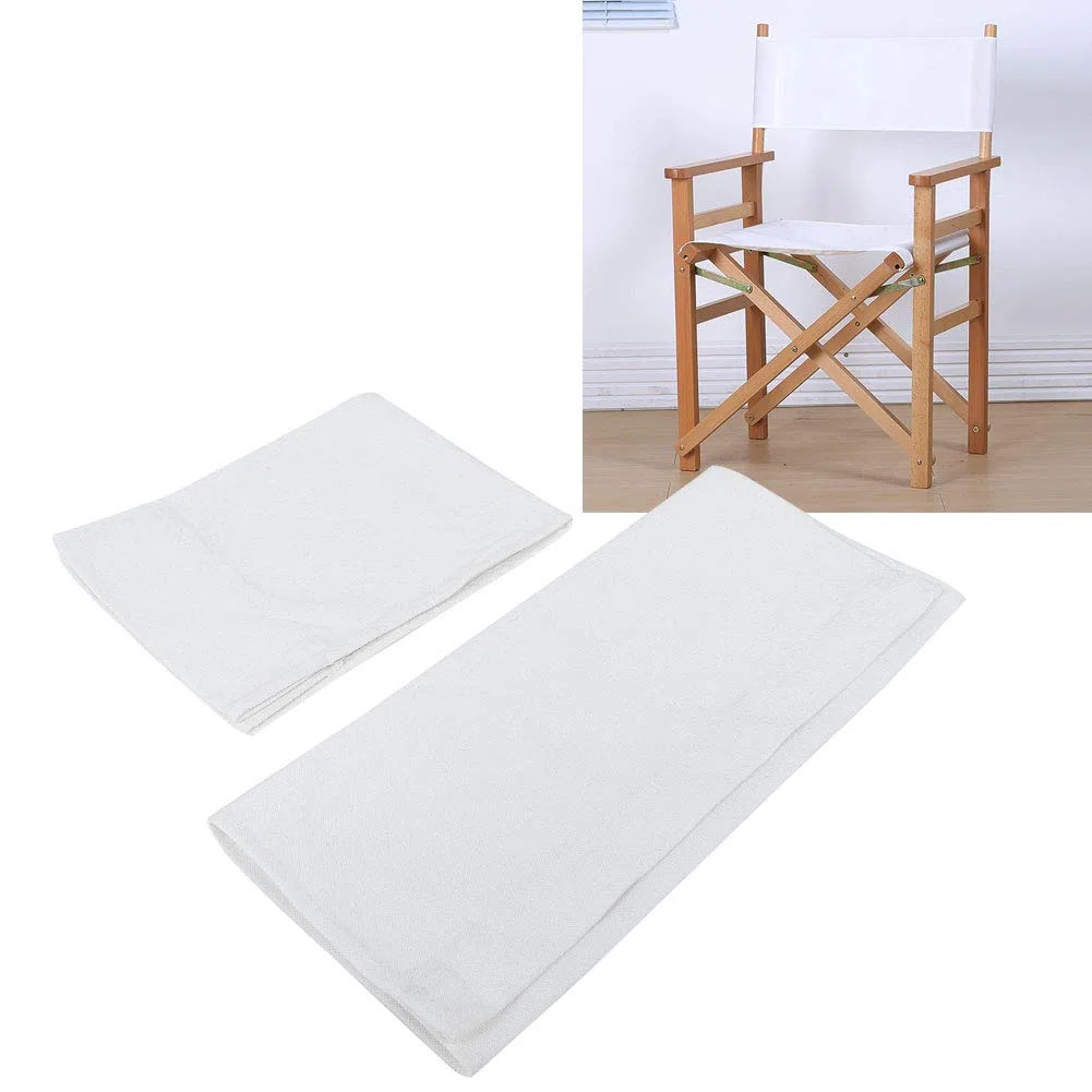 Socobeta - 2 Pezzi di Ricambio per Sedia da Regista In Tela, Non Facile da Indossare 52 Cm X 42 Cm, 52,5 Cm X 19,5 Cm per Uso Quotidiano (bianco, Blu)