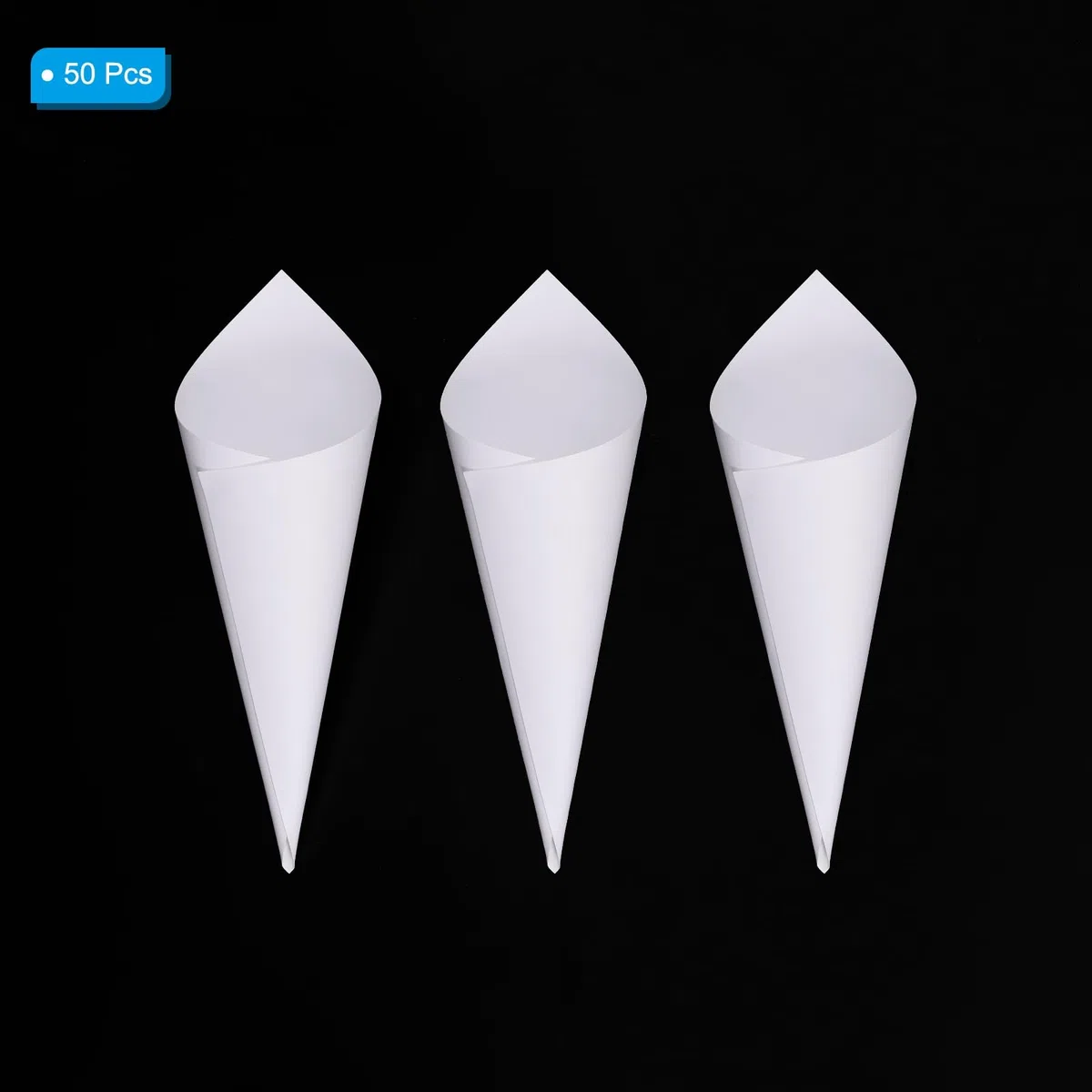 PATIKIL Matrimonio Coriandoli Scatola Supporto Cono, 50pz Fiore Coriandoli Petalo Cono Carta Supporto con Biadesivo Adesivo Nastro per Matrimoni Feste, Bianco