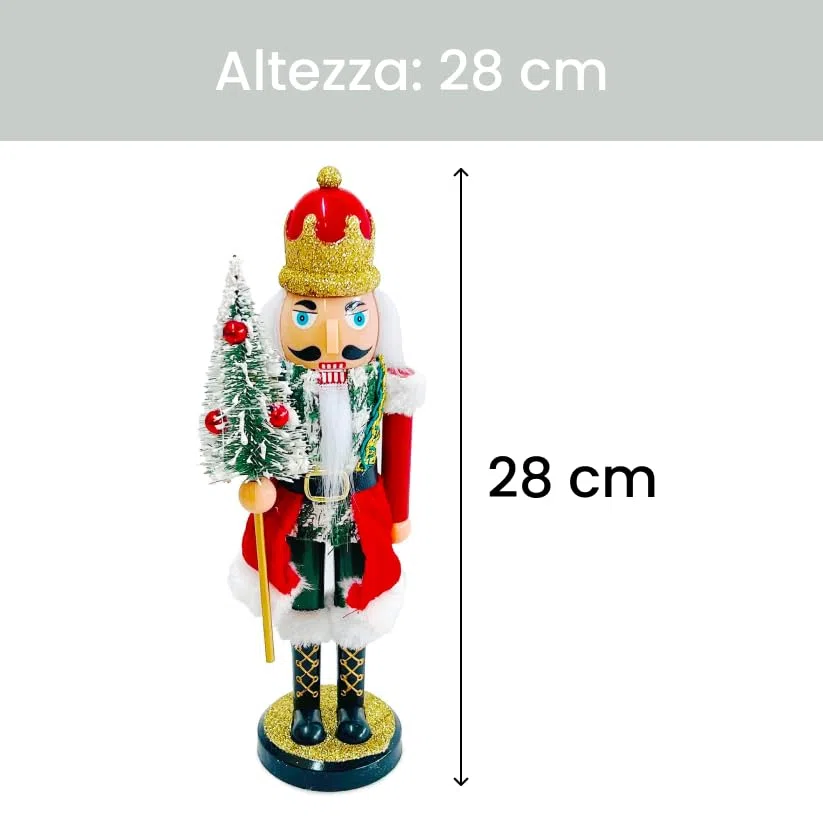 INTRECCI Schiaccianoci di Natale, Altezza 28 cm, Addobbo Natalizio, Elegante, Perfetto per Decorare l'Albero e la Casa, Simbolo di Buon Augurio, Regalo Originale. Fantasia: Ivan