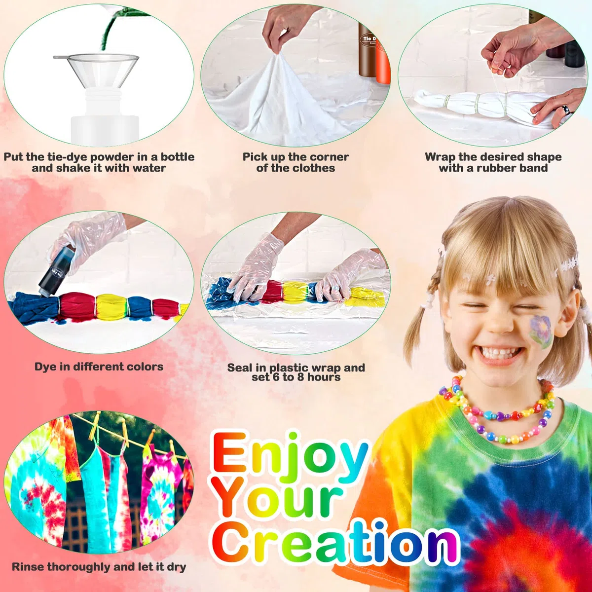 Kit Tintura 36 Colori Coloranti Stoffe Vivaci per DIY Pittura Vestiti Bambini Adulti Camicie, Felpa, Magliette, Hoodie, Moda Fai-da-Te, Feste
