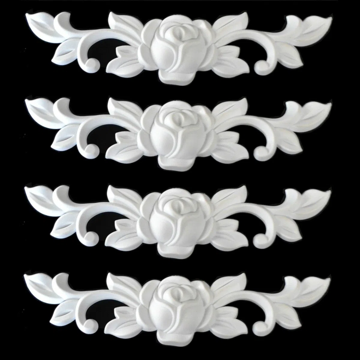 Set di 4 decorazioni con rose, 17 x 4 cm