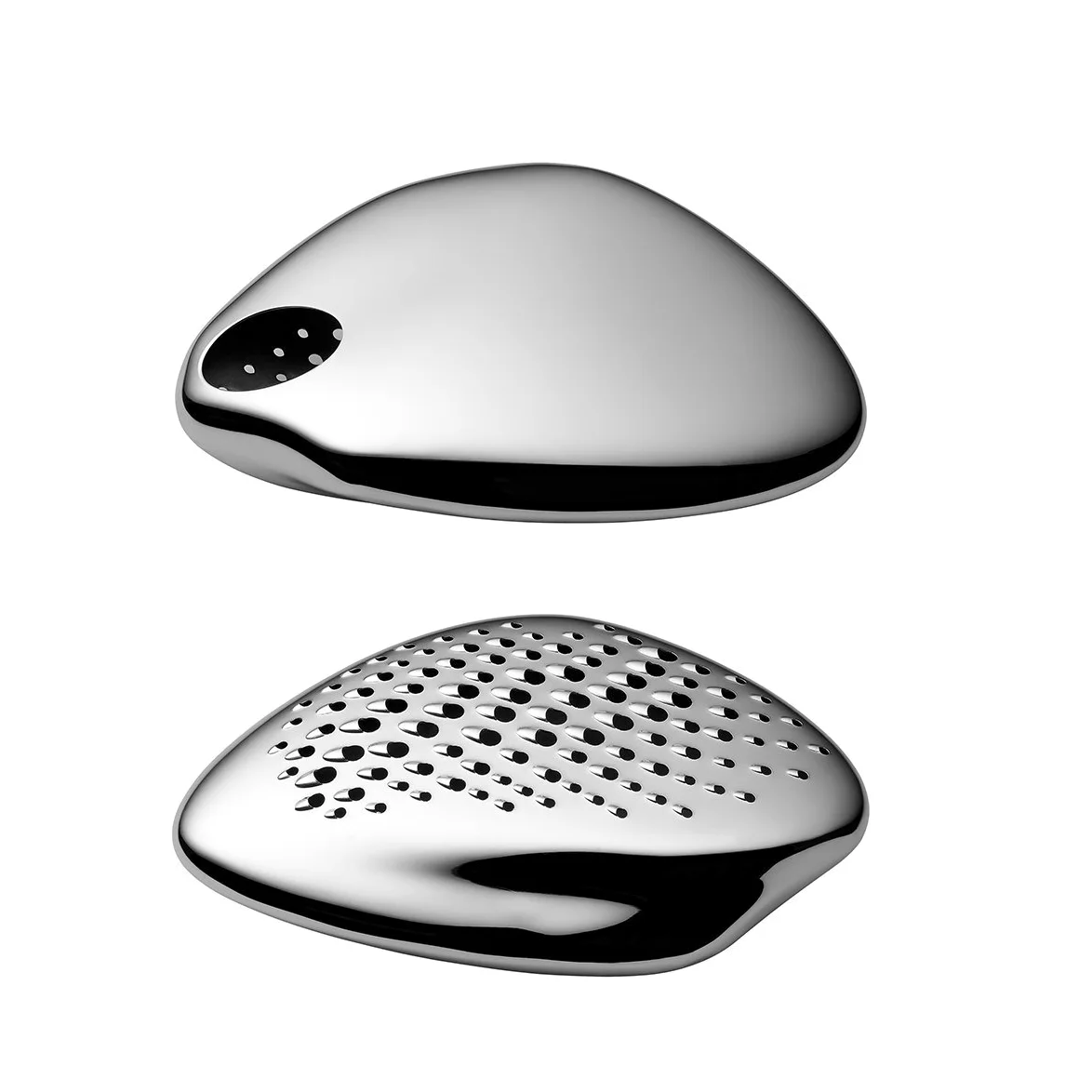 Alessi ZH03 Forma Grattugia in Acciaio Inossidabile 18/10 Lucido con Base in Melammina, Argento/Nero