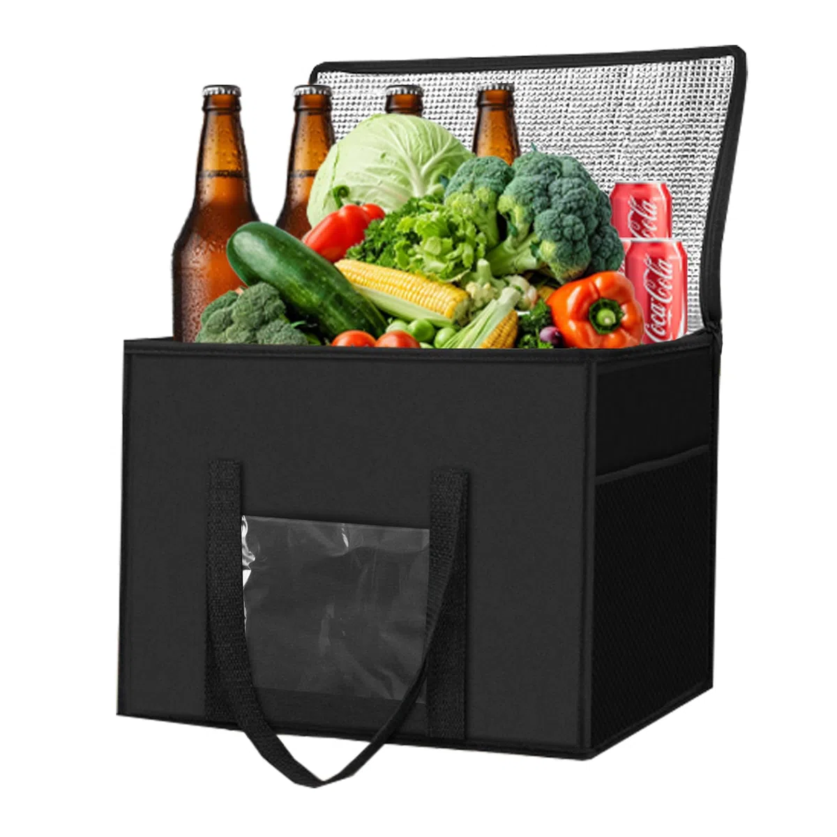 Borsa Frigo 50 Litri, Borsa Termica Grande, Pieghevole Borsa Termica per Auto per Barbecue All'aperto, Campeggio, Picnic, Shopping, 45X31X36 cm