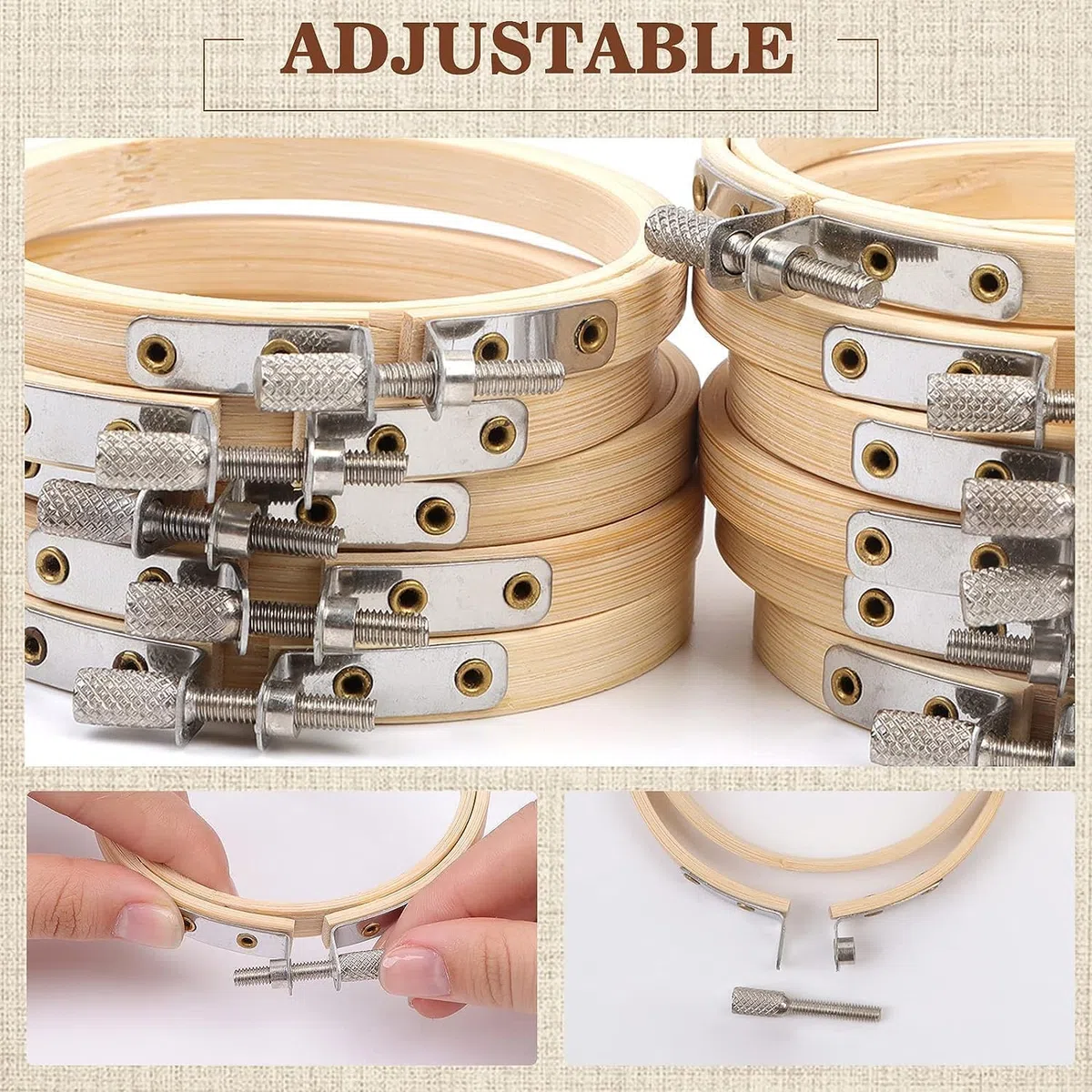 ZOOQUE 20 Pezzi Telaio da Ricamo,Bamboo Cerchio Cerchi da Ricamo in Legno per Punto Croce L'artigianato il Cucito a Mano Decorazione e Progetti Fai da Te e Cucito (10cm,20Pezzi)