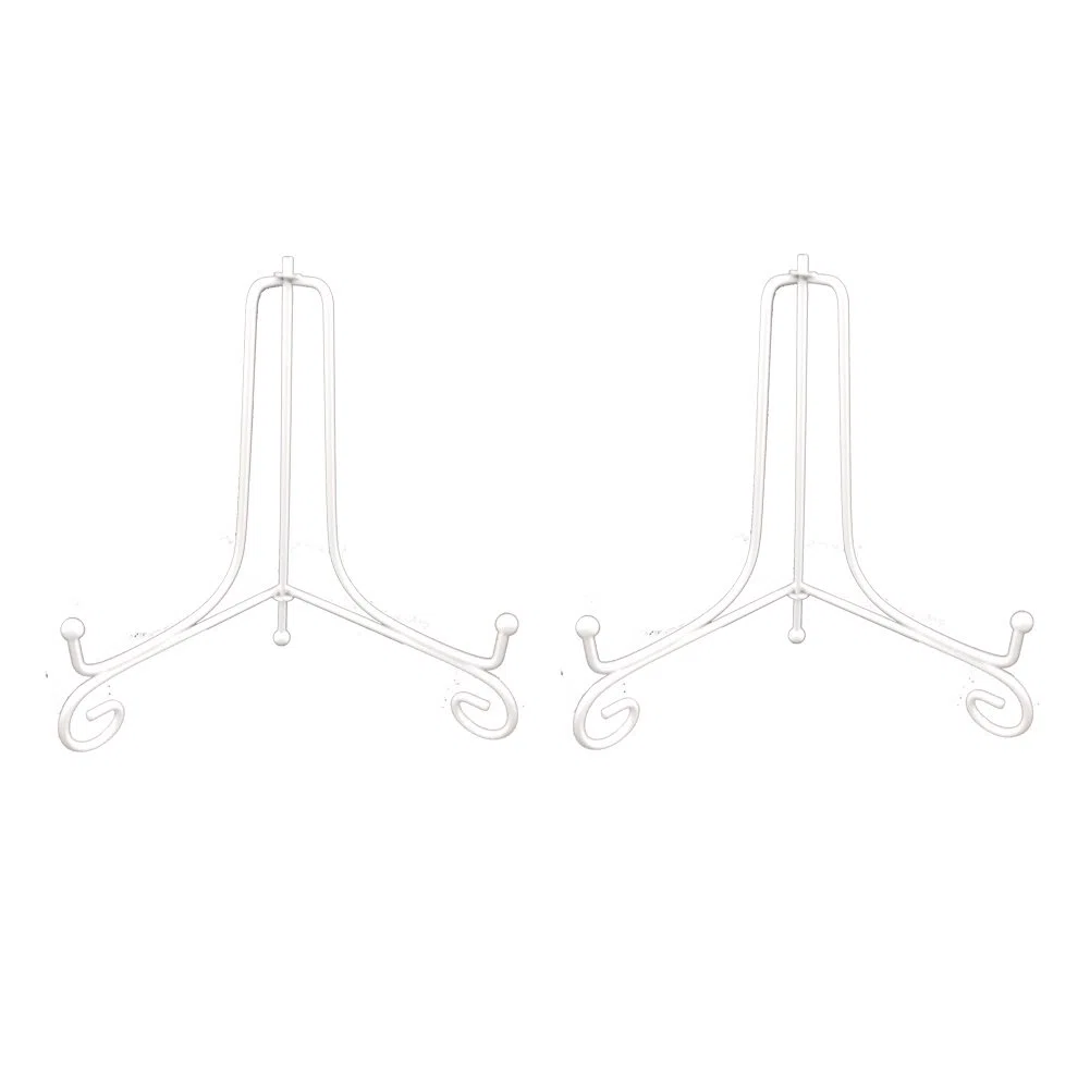 6 Pollici Bianca Ferro Supporto Cavalletto Decorativo per Foto, Piatti, cornici, Libri di Cucina, Piatti Decorativi, Tablet e Arte, Bianco 2 Pezzi