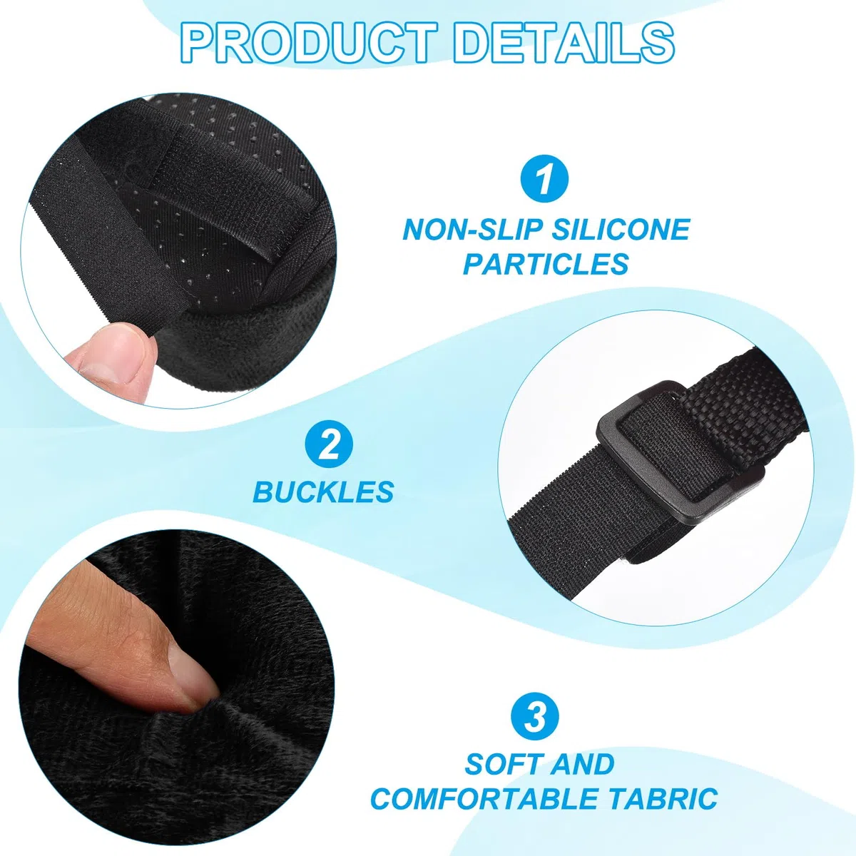 PATIKIL Rivestimenti per Braccioli da Ufficio 2 Pezzi Copribraccioli Sedia Ufficio Morbidi Rivestimenti Braccioli Sedia Memory Foam Cotone Rimovibili Lavabili Nero