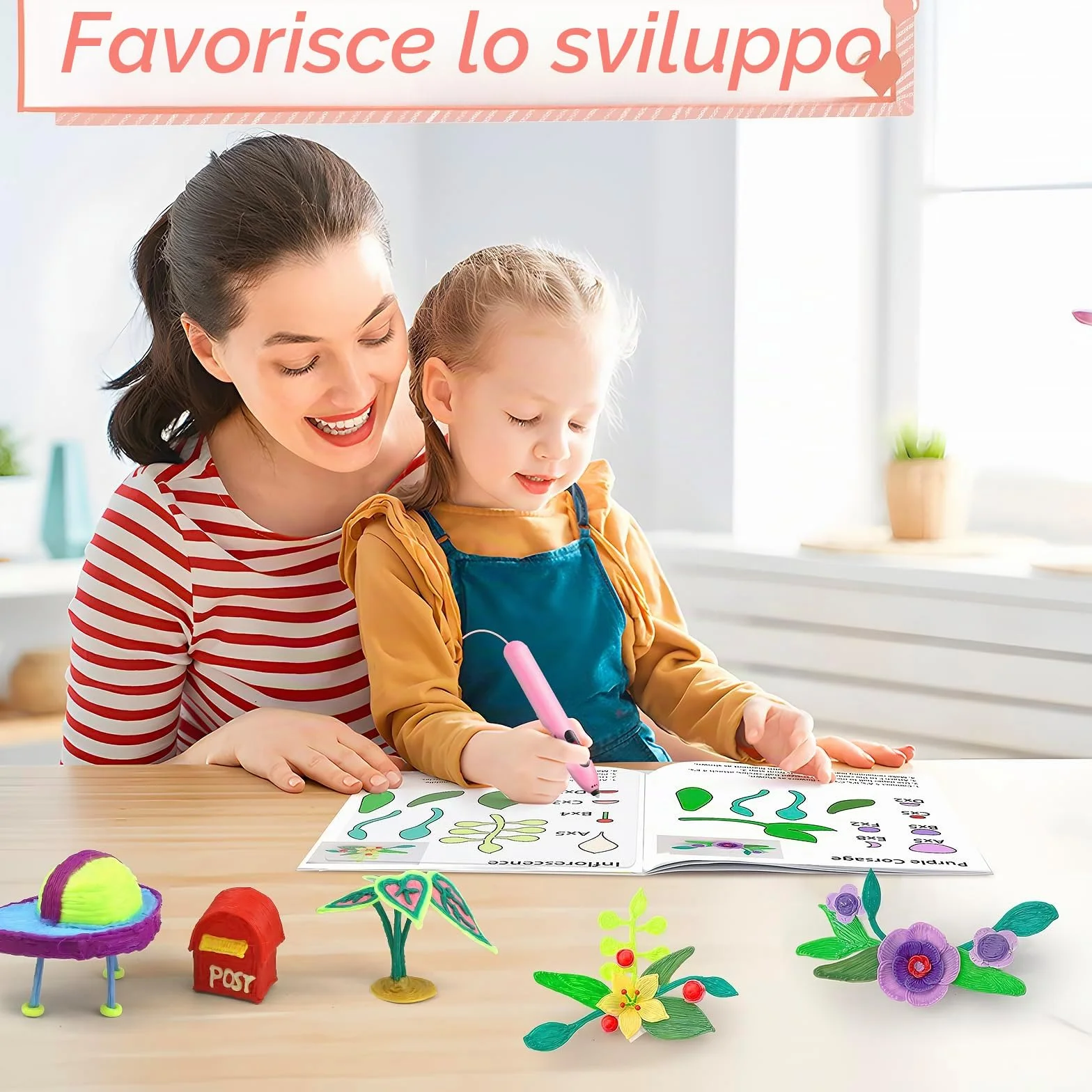 SONGTIY Libro da disegno 3D, 40 modelli riutilizzabili per graffiti, stampini creativi con piastra in PVC per principianti e artigiani, idee regalo fai da te per Natale e compleanni