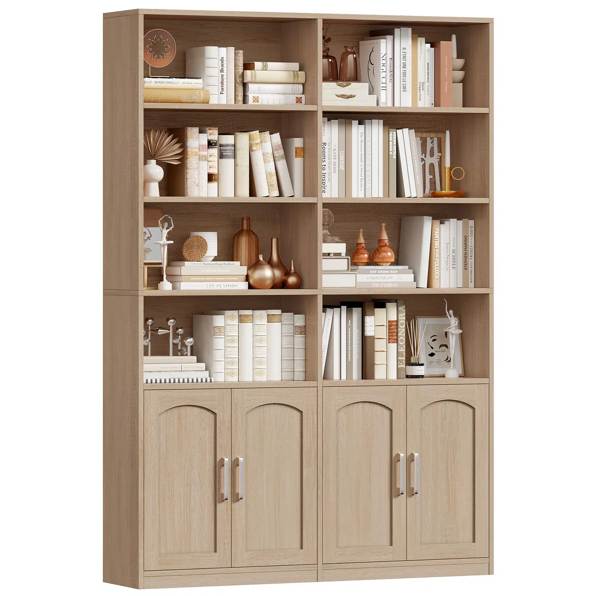 FirFurd 185.5 cm Libreria da Parete a 6 Ripiani, Libreria Verticale a 12 Scomparti, Scaffalatura Portaoggetti, Scaffale per Libri in Legno per Studio,Soggiorno,Ufficio,115x27x185.5 cm (Bianco)