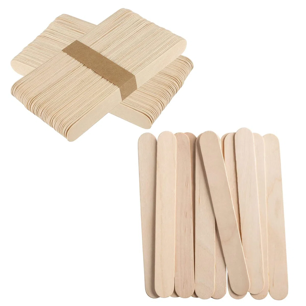 300 Bastoncini Legno Naturale per Ghiaccioli Popsicle, Ceretta Legnetti, Bricolage Art, Lollipop del Mestiere di DIY, 1,8 cm x 15 cm