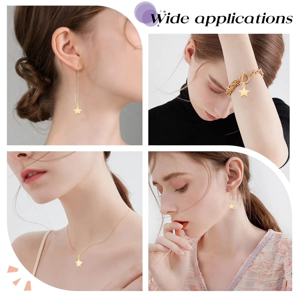 Beebeecraft 1 scatola 20 ciondoli A Forma di Stella D'Oro Pendenti Pendenti Pendenti Placcati In Oro 18K con Anello di Salto 10x11 mm per Creazione di Gioielli Fai-Da-Te Collana Braccialetto