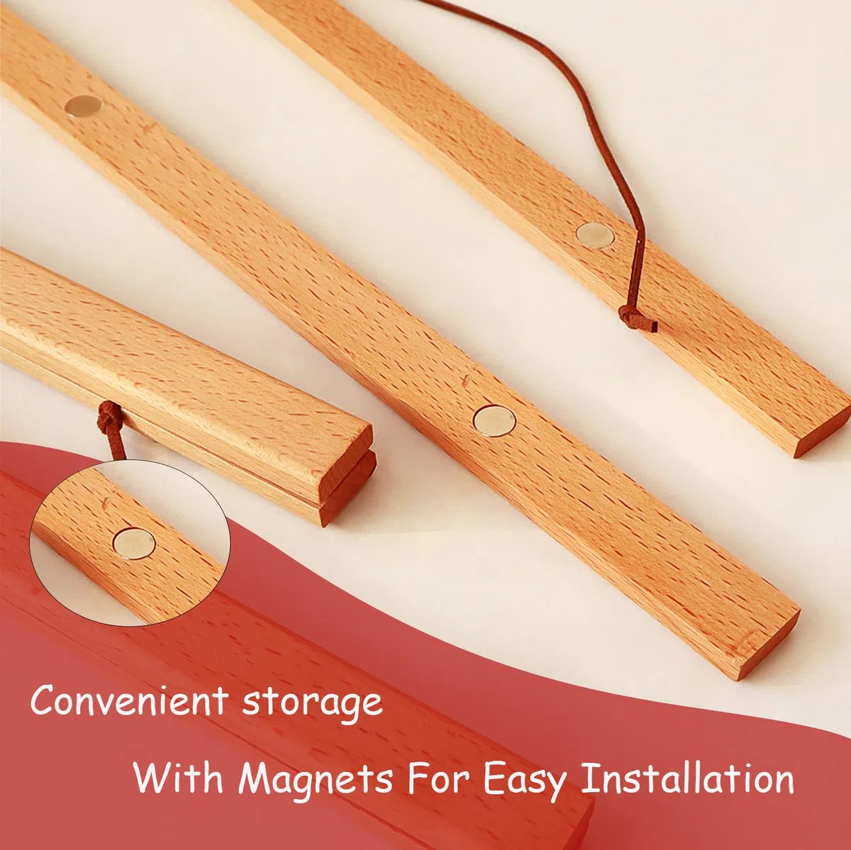 2 Pezzi Magnetico Poster Telaio, Ganci per Cornice per Poster in Legno, Magnetico Poster Telaio per Elegante Decorazione Murale Poster da Esposizione(21 cm)