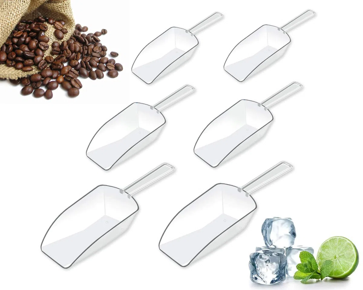 Paletta Ghiaccio Barman Set di 6 Palette di plastica Trasparente con 3 Diverse Dimensioni di Palette di Caramelle Trasparenti