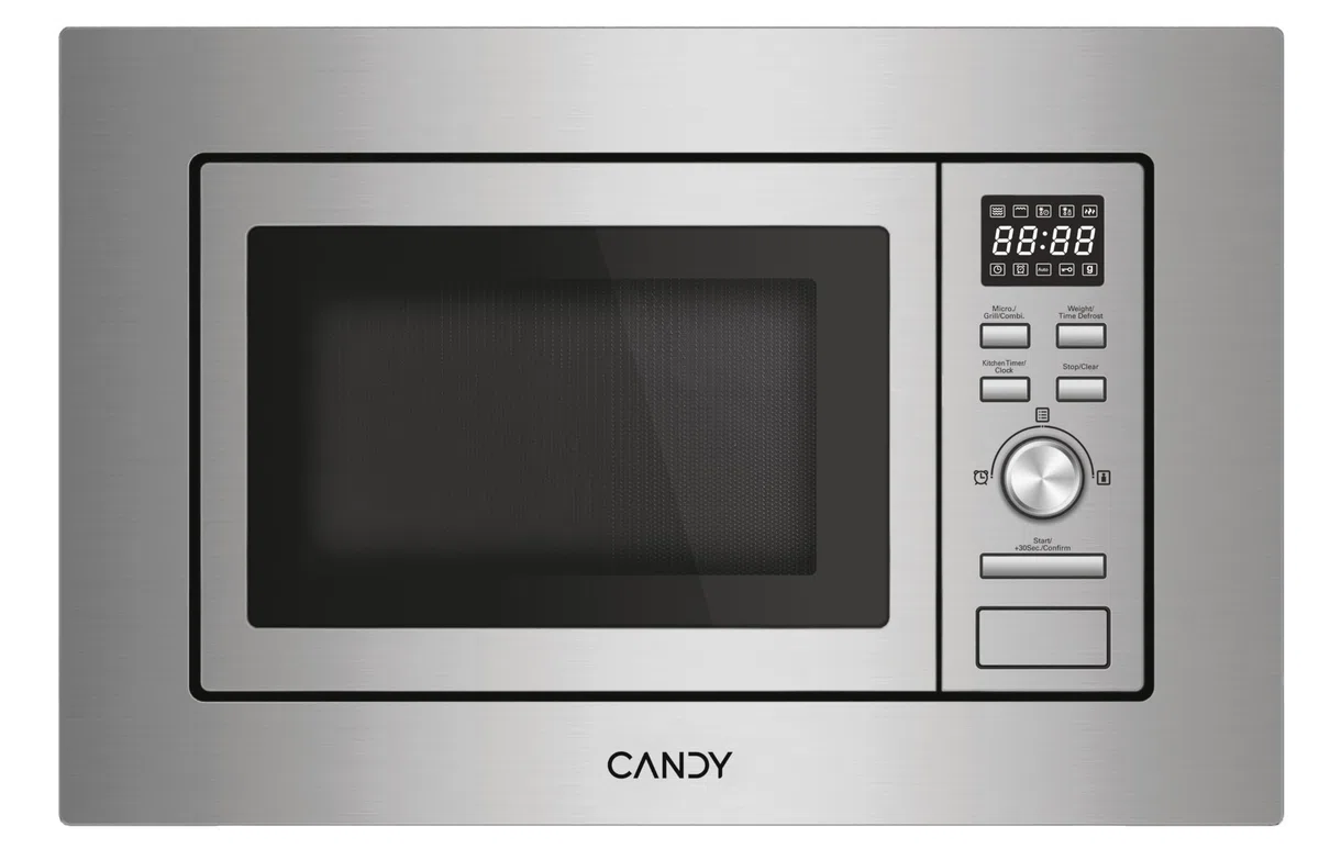 Candy Wave 600 Microonde da Incasso, 20 Litri, 7 programmi, 5 livelli di potenza, Grill, ricette su App hOn AxLxP 38,2x59,5x34,4 cm, Acciaio Inox - CA20FMW7NG