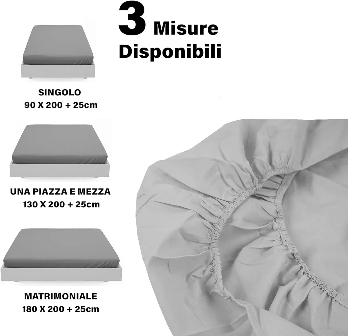 Corredocasa Lenzuolo 100% Cotone sotto con Angoli Elasticizzato Disponibile in Diverse Colorazioni e Misure Materasso di Altezza 25 cm (Arancione, Matrimoniale 180x200)