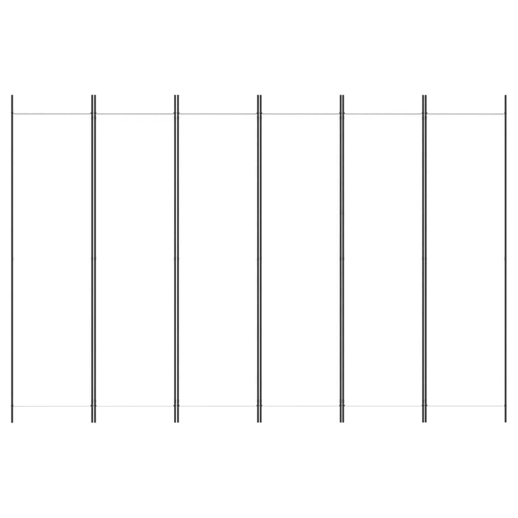 Generico Divisorio a 6 Pannelli Bianco 300x200 cm Tessuto,Bianco,5.51kg,350190
