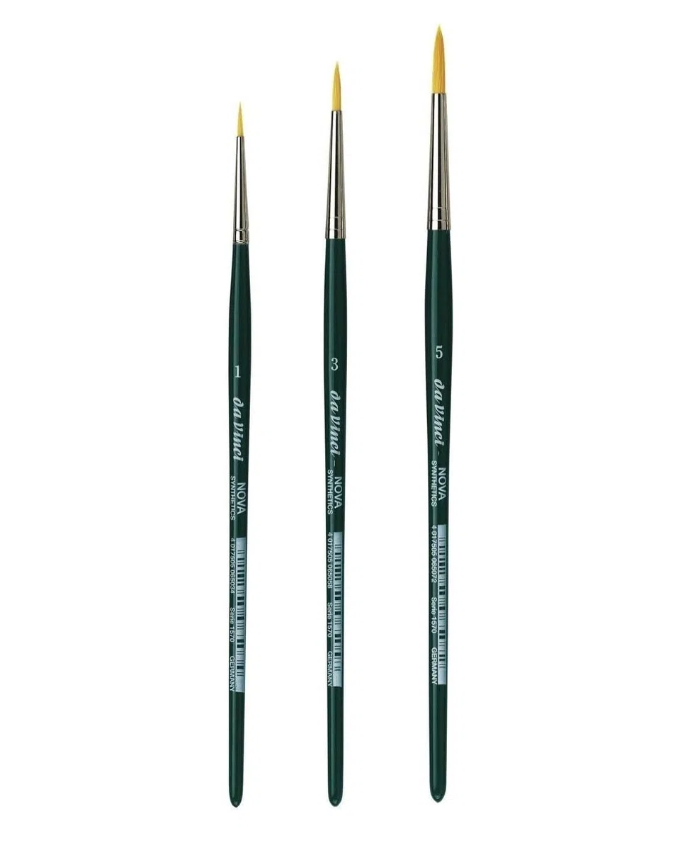 NOVA Serie 1570 – Set di pennelli ad acquerello NOVA sintetici n. 1, 3, 5