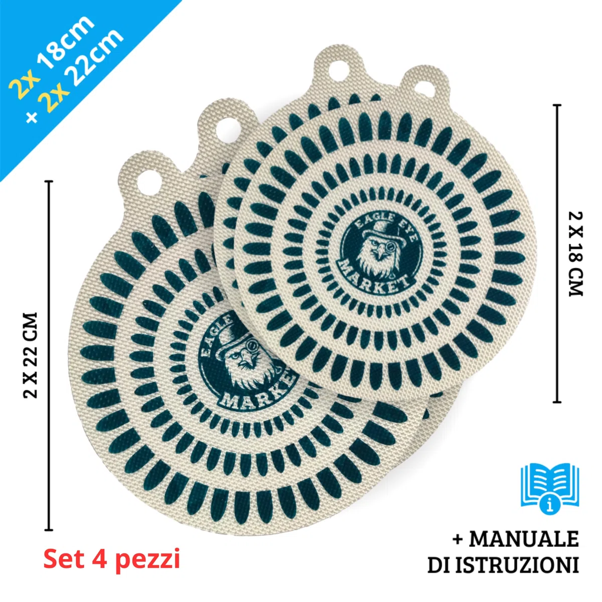 Protezione Piano Induzione | Copri Piano Cottura | Tappetino Piano Induzione | Effetto Cambia Colore | Copri Piastra Induzione | Set 2 pezzi 18cm e 2 pezzi 22cm