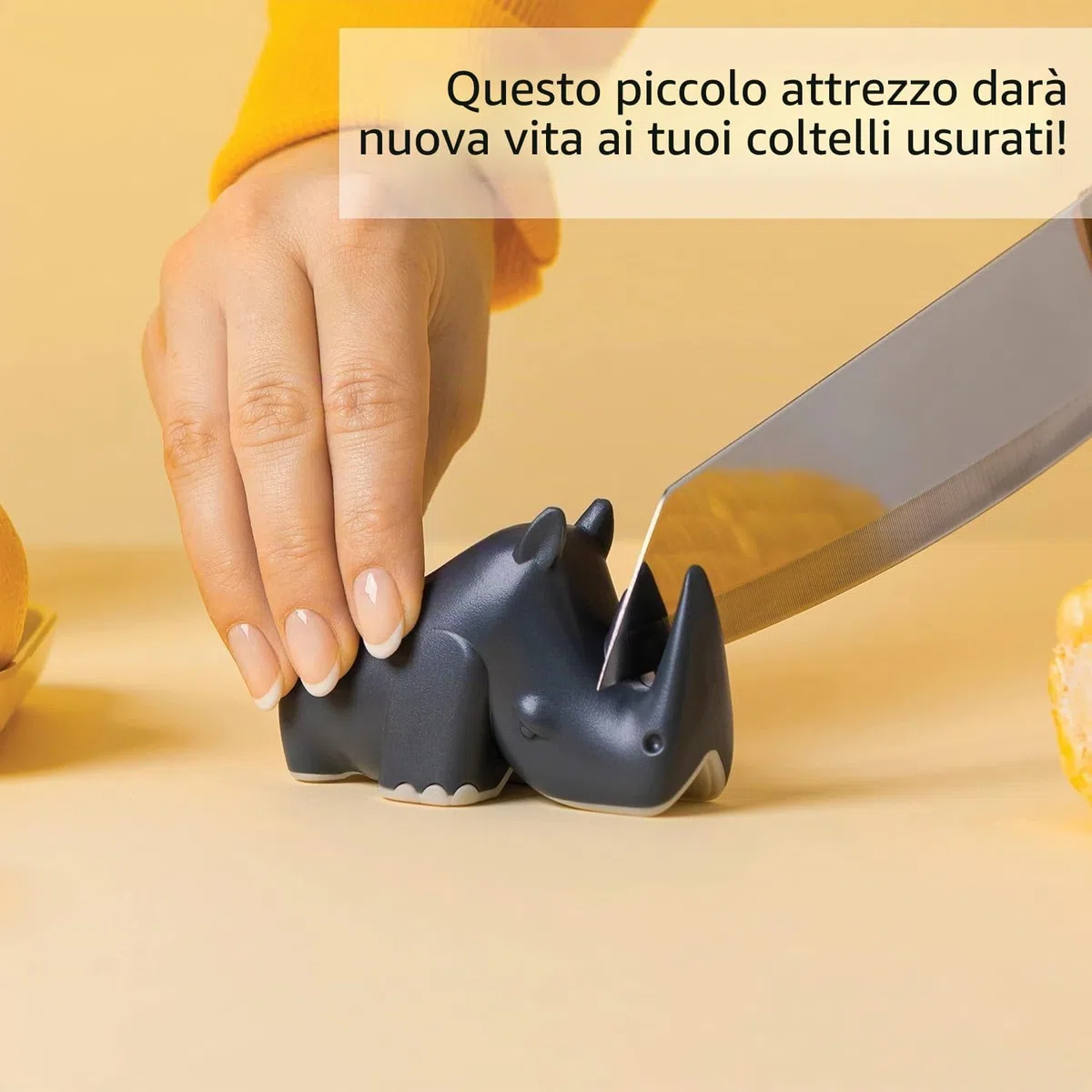 OTOTO Affilacoltelli a lama - Mantieni i coltelli più affilati con il miglior affilacoltelli - Fun Kitchen Gadgets senza BPA e lavabile in lavastoviglie - Dimensioni: 9,2 x 4,3 x 5,3 cm