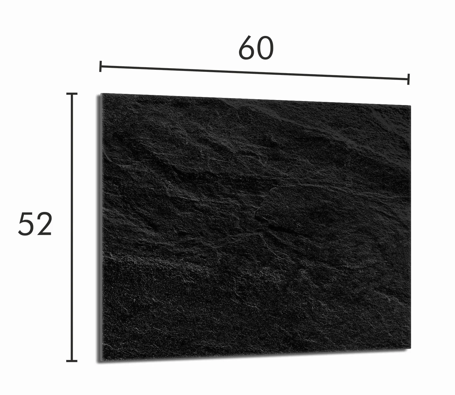 Copri piano cottura induzione 60x52 cm copertura per piano cottura in vetroceramica 1 pezzi universale per piastre di cottura paraspruzzi tagliere in vetro temprato, Nero ardesia