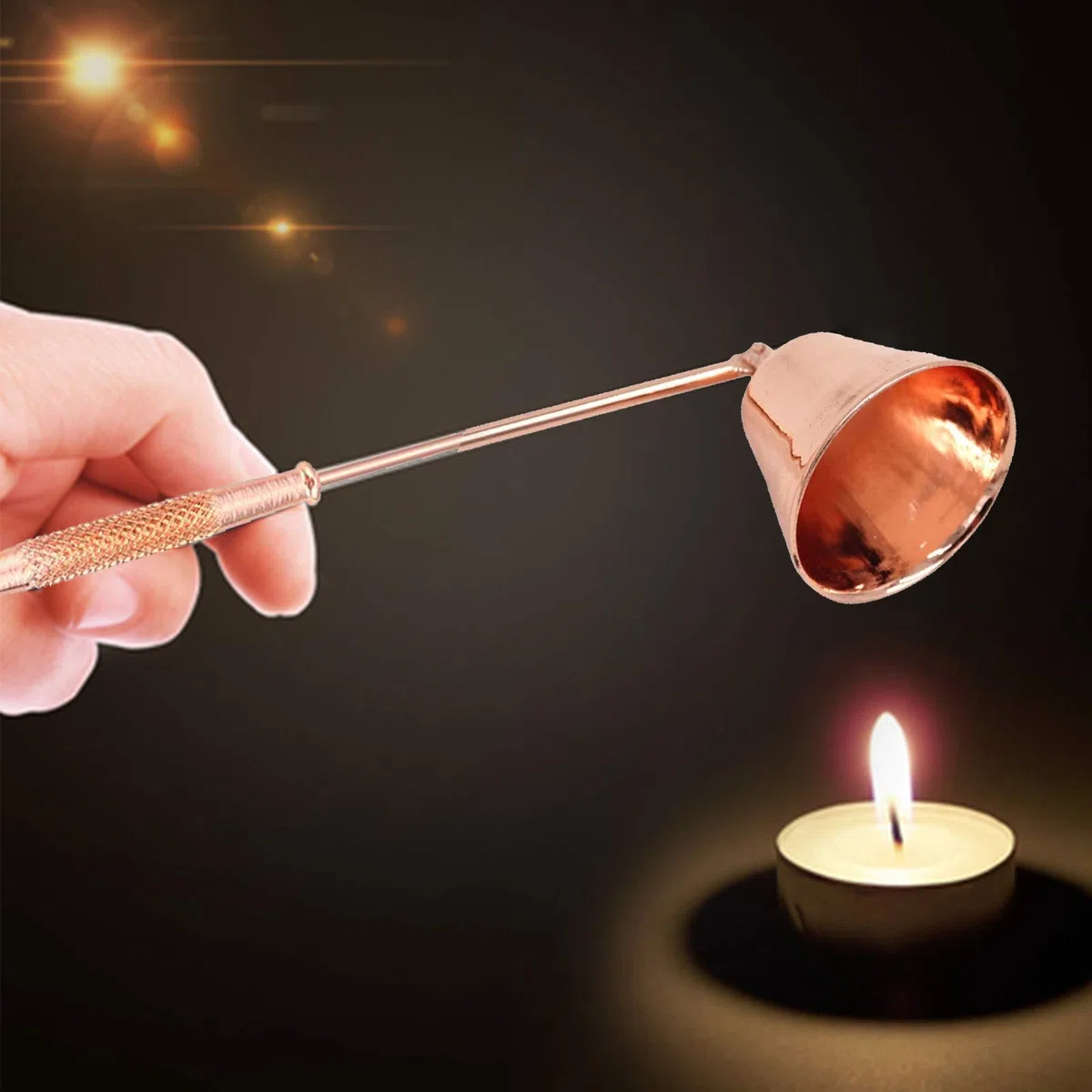 Trimmer per Stoppini in Acciaio Inossidabile Strumento per Spegnere le Candele per la Casa Spegni Candele Stoppino Trimmer Wick Accessorio Candela con Manico Lungo Spegni, Forma di Campana per Casa